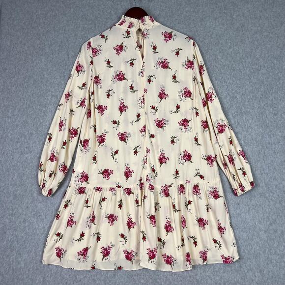 Maje Risoula Floral Print Woven Long Sleeve Mini Dress Size 36 Small - Picture 6 of 10
